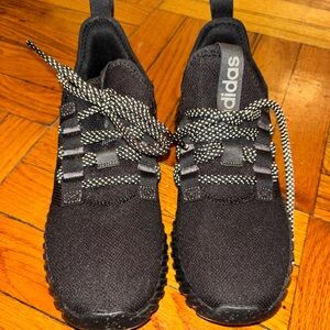 Adidas Black Knit Sneakers with Patterned Laces